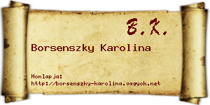 Borsenszky Karolina névjegykártya